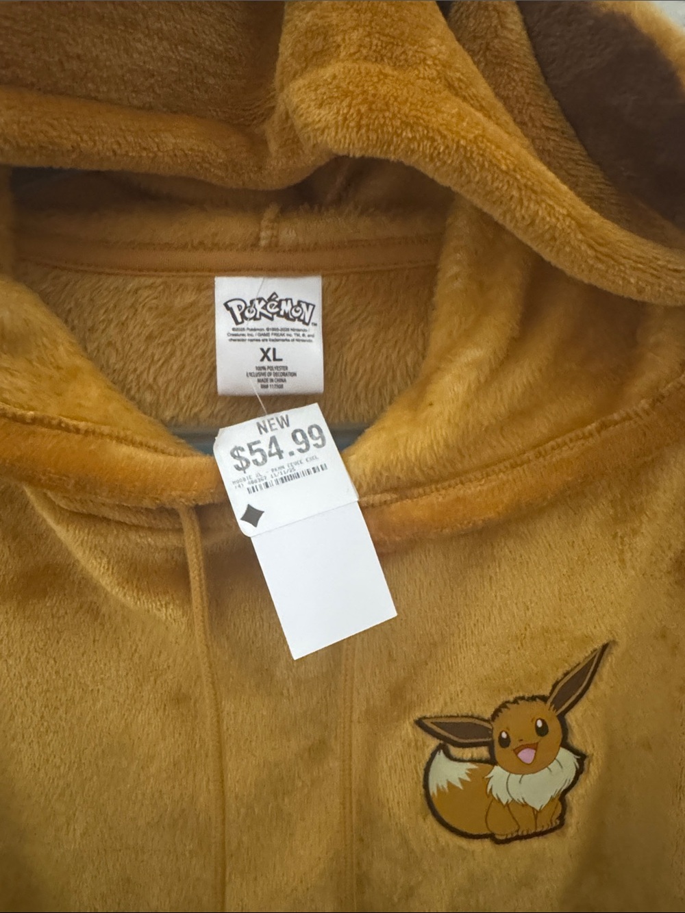 Pokemon Eevee Cosplay Hoodie - Mustard Yellow - Picture 7 of 7